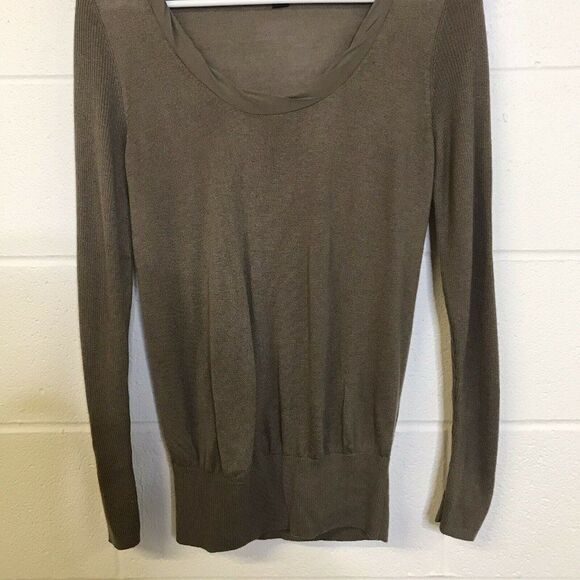 Banana Republic Womens Long Sleeve Taupe Light Weight Wool Blend Sweater Small - Picture 3 of 12